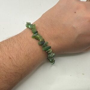 Aventurine? Jade? Neohrite? Green Rock Stone Chips Bracelet Jewelry Boho